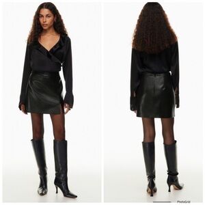 Aritzia Wilfred Patio Faux Leather Skirt Size 8